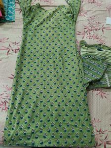 Green Printed Kurta Set