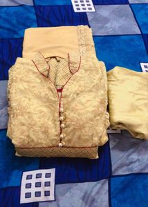 Elegant Embroidered Dress With Dupatta Pant