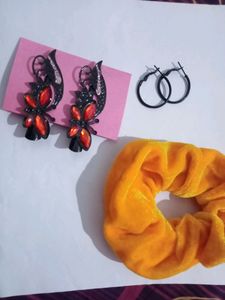Combo ( Earings, Clips , Scrunch )