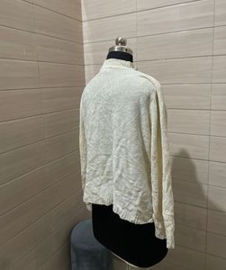 Vintage Cottagecore Sweater Petite Large Cream Che