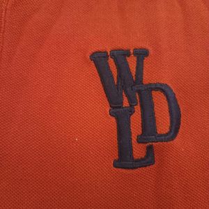 Woodland Red Polo T-Shirt with embroidery detail