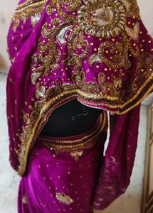 Elegant Purple Embroidered Saree