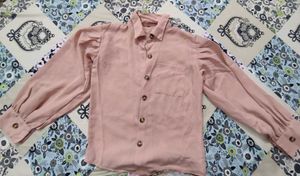 Peach Puff Sleeve Shirt