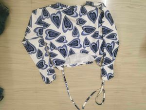 Heart Print Crop Top