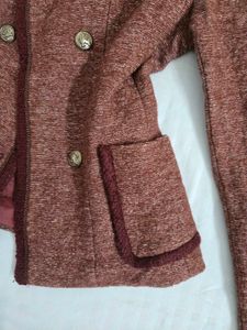 Burgundy Double-Breasted Blazer bust 34