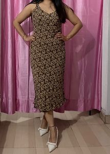 Vintage Print Maxi Dress