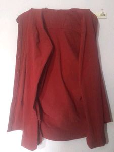 Maroon Button-Down Shirt