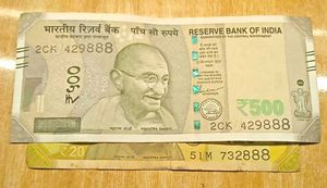 500 &amp; 20 Rupee Notes Ending With 888