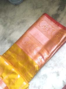 Elegant Yellow Saree(ashadam Offer)