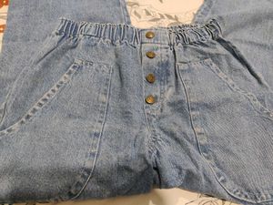 Wide Leg Denim Pants with flaw