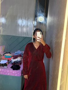 Burgundy Sparkly Dress