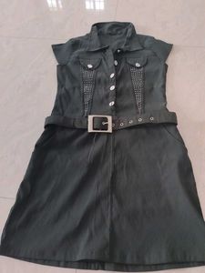 Belted Mini Shirt Dress