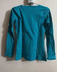 Turquoise Graphic Print Tee