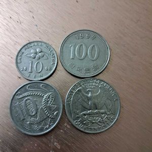 4 foreign Coins