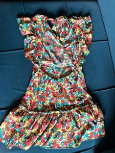 Mini floral backless Dress