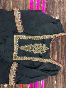 Elegant Black Embroidered Kurta Set