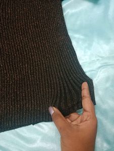 Golden Shimmer High Neck Top