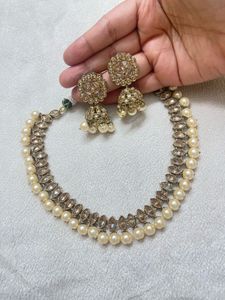 Pearl Necklace With Earring