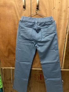 Blue Cropped Casual women Pants