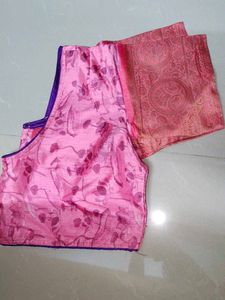 Pink Floral Saree Blouse