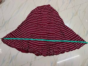 Striped Maroon Skirt