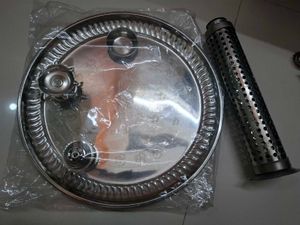 Om Engraved Steel Pooja Thali Free Incense Burner