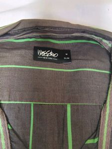 Men Casual Shirt - Green Striped