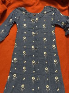 Blue Floral Print Dress