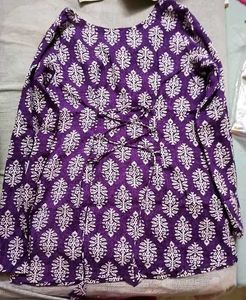 Purple Full Sleeve Corset Kurti