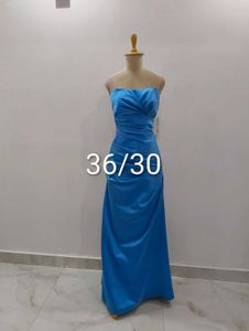 blue satin Gown
