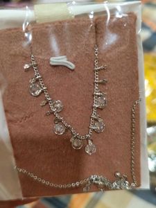 White Stones Chain Necklace