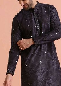KISAH MENS PURPLE BLENDED EMBELLISHED Kurta (40)