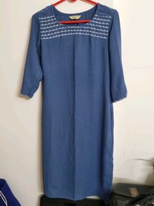 Blue Embroidered Dress
