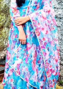 Floral Print Anarkali Suit