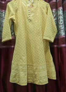 Yellow Embellished Garara 3 Pic Set