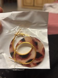 Leopard Print Hoop And Earring
