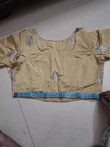 Light Gold Boat Neck Blouse