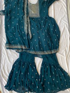 Teal Embellished Pakistani Dress Xl Size