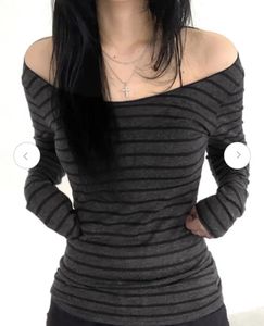 Goth Striped Long Sleeve Top