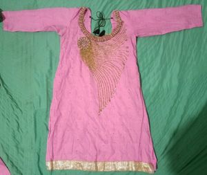 Pink Embellished Kurti