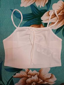 Shein Spaghetti Strap Ruched Bow Detail Ribbed