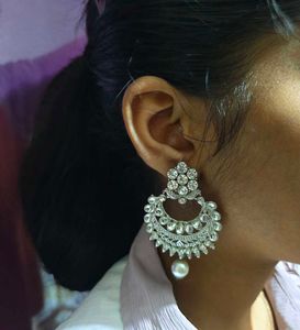 Elegant Silver-Toned Statement Earrings