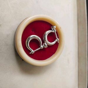 925 sterling silver Garnet Moissanite Hoop Earring