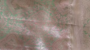A Beautiful Light Green With Pink Shade Silk Saree
