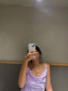 Lilac Satin Mini Dress