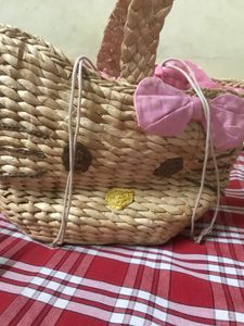 Hello Kitty Straw Tote Bag