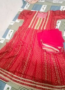 Red & Gold Kurta Set