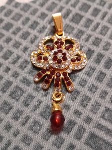 Vintage Gold & Red Pendant
