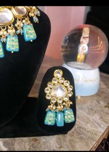 Sky Blue Royal Kundan Jewelry Set