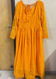 Bright Mustard Anarkali Suit